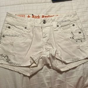 Rock Revival white jean shorts size 27